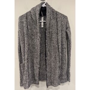 Lululemon Post Practice Knit Cardigan In Ghost Black Size 2